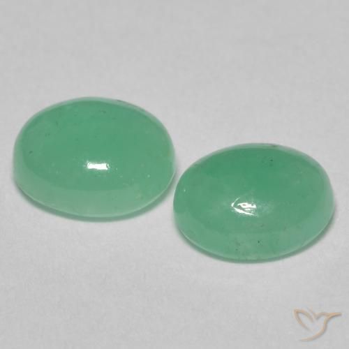 Pedras preciosas de Esmeralda Verde claro natural de 1.52 ct, oval, Translúcido