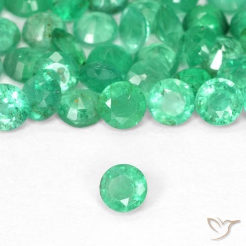 Esmeralda Verde Brilhante Natural 0.12ct, Redondo, SI