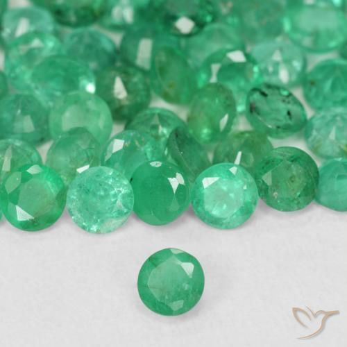 Esmeralda Verde claro Natural 0.14ct, Redondo, SI