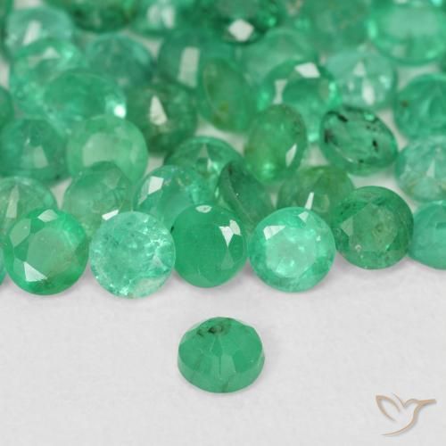 Esmeralda Verde claro Natural 0.14ct, Redondo, SI