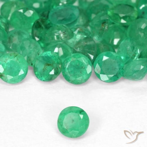 Esmeralda Verde Brilhante Natural 0.17ct, Redondo, SI