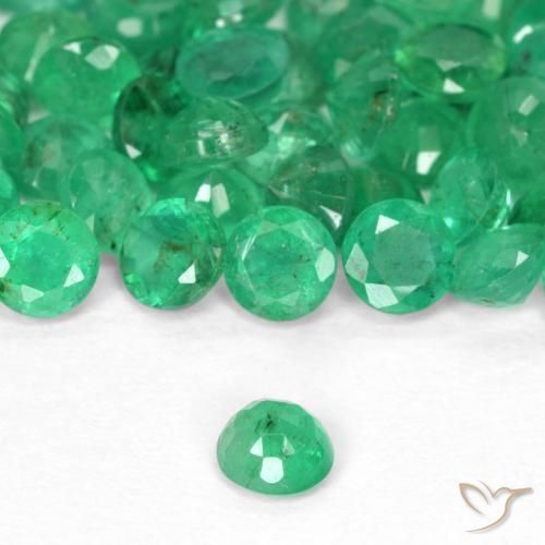 Esmeralda Verde Brilhante Natural 0.17ct, Redondo, SI