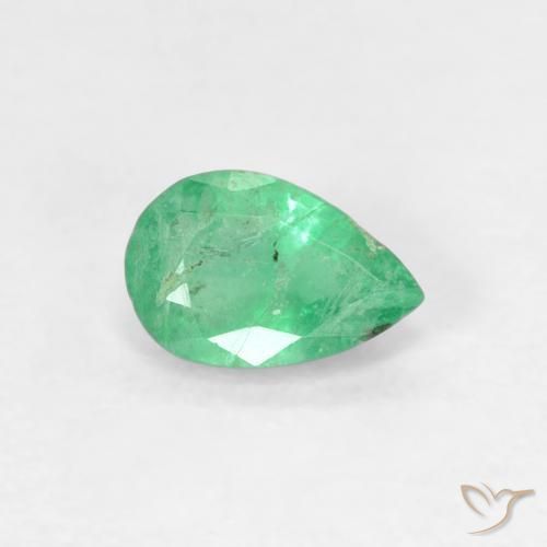 Esmeralda Verde médio Natural 0.40ct, Formato de pêra, SI