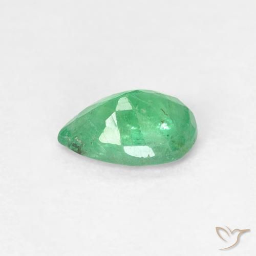 Esmeralda Verde médio Natural 0.40ct, Formato de pêra, SI
