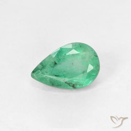 0.42ct Natural Verde médio Esmeralda, Formato de pêra, SI
