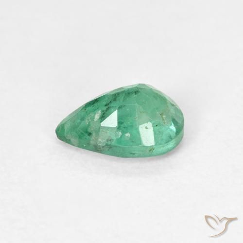 Esmeralda Verde médio Natural 0.42ct, Formato de pêra, SI