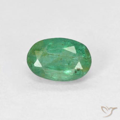 0.50ct Natural Verde claro médio Esmeralda, oval, SI
