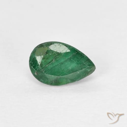 Esmeralda Verde médio Natural 0.36ct, Formato de pêra, SI