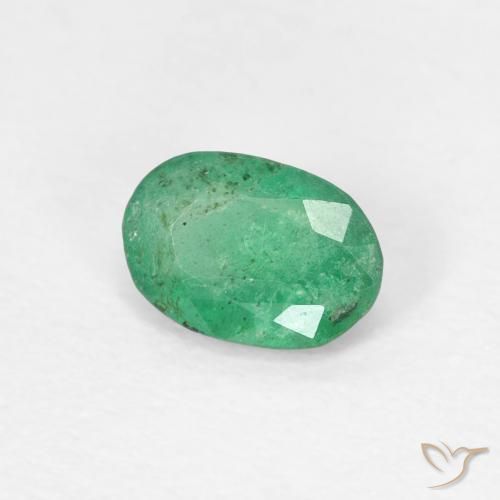 Esmeralda verde quente Natural 0.42ct, oval, SI