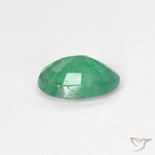 Esmeralda verde quente Natural 0.42ct, oval, SI
