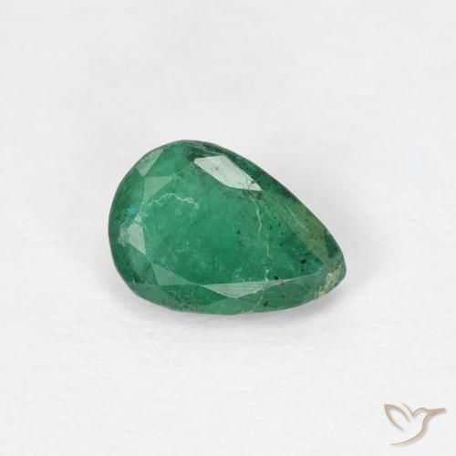 Esmeralda Verde médio Natural 0.33ct, Formato de pêra, SI