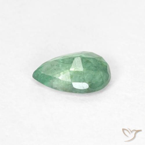 Esmeralda Verde claro fresco Natural 0.37ct, Formato de pêra, SI
