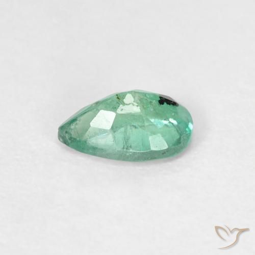 Esmeralda verde médio natural 0,37ct, formato de pêra, SI