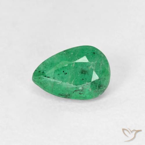 0.45ct Natural Verde claro médio Esmeralda, Formato de pêra, SI