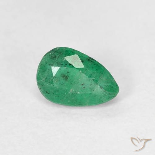 Esmeralda Verde claro médio Natural 0.45ct, Formato de pêra, SI