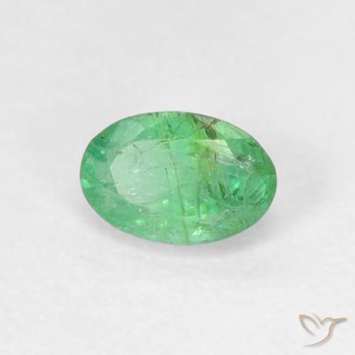 Esmeralda Verde Trevo Claro Natural 0.50ct, oval, SI