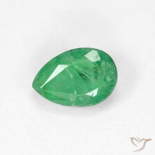 Esmeralda verde natural 0,51ct, formato de pêra, SI