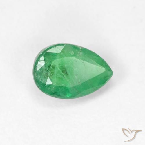 Esmeralda verde natural 0,51ct, formato de pêra, SI
