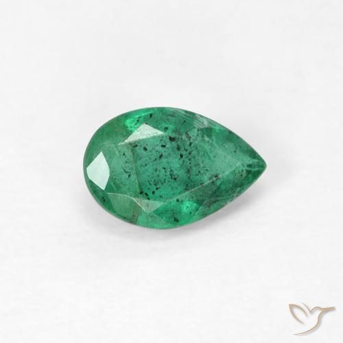 Esmeralda Verde claro médio Natural 0.39ct, Formato de pêra, SI