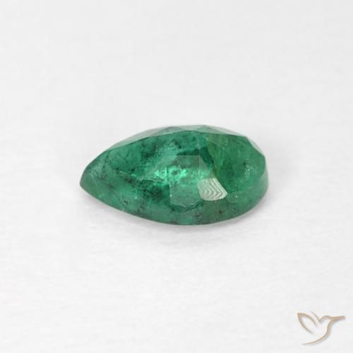 Esmeralda Verde claro médio Natural 0.39ct, Formato de pêra, SI