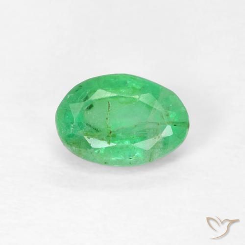 0.57ct Natural Verde amarelado Esmeralda, oval, SI