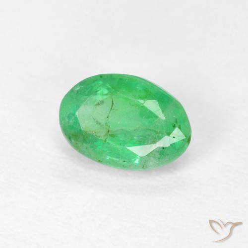 Esmeralda Verde amarelado Natural 0.57ct, oval, SI