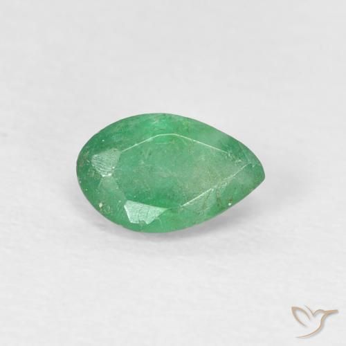 Esmeralda Menta verde Natural 0.41ct, Formato de pêra, SI