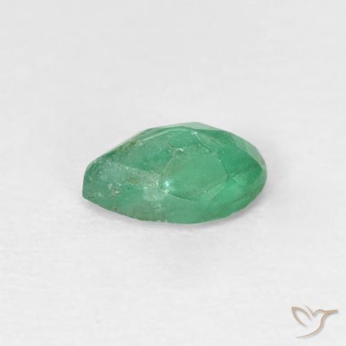 Esmeralda Menta verde Natural 0.41ct, Formato de pêra, SI