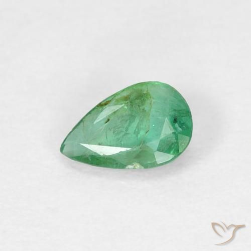 0.32ct Natural Verde Frio Esmeralda, Formato de pêra, SI