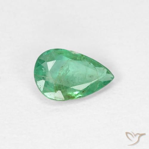 Esmeralda Verde Frio Natural 0.32ct, Formato de pêra, SI