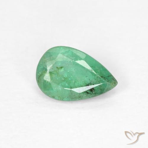 0.35ct Natural verde pistache Esmeralda, Formato de pêra, SI