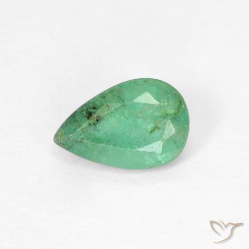 Esmeralda verde pistache Natural 0.35ct, Formato de pêra, SI