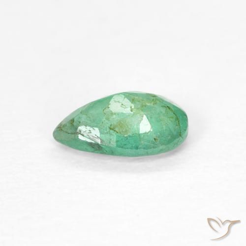 Esmeralda verde pistache Natural 0.35ct, Formato de pêra, SI