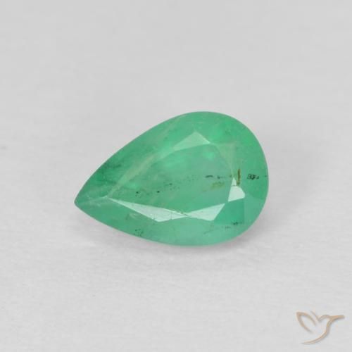 0.43ct Natural Luz verde Esmeralda, Formato de pêra, VS-SI
