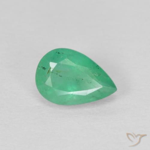 Esmeralda Luz verde Natural 0.43ct, Formato de pêra, VS-SI