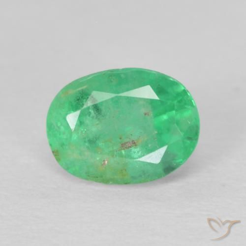 Esmeralda Verde Brilhante Natural 0.41ct, Corte Oval, VS-SI