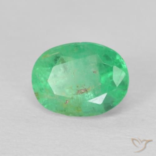Esmeralda Verde Brilhante Natural 0.41ct, Corte Oval, VS-SI