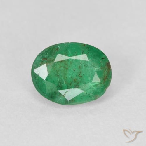 0.60ct Natural Verde claro médio Esmeralda, oval, SI