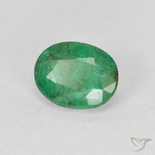Esmeralda Verde claro médio Natural 0.60ct, oval, SI