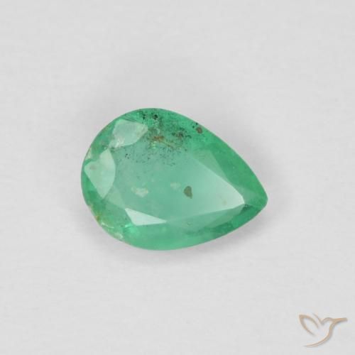 Esmeralda Jade verde Natural 0.25ct, Formato de pêra, VS-SI