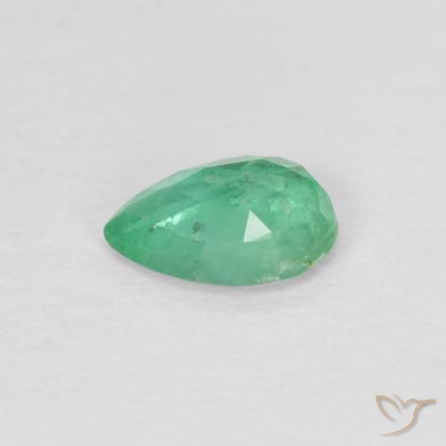 Esmeralda Jade verde Natural 0.25ct, Formato de pêra, VS-SI