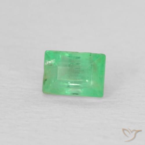 Esmeralda Verde médio Natural 0.21ct, baguete, SI-I1