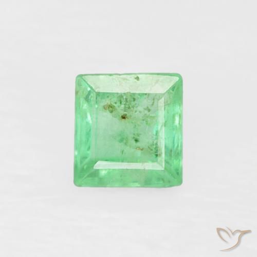 0.20ct Natural Luz verde Esmeralda, Quadrado, SI
