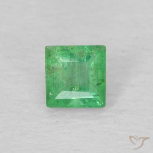 0.16ct Natural trevo verde Esmeralda, Quadrado, VS-SI