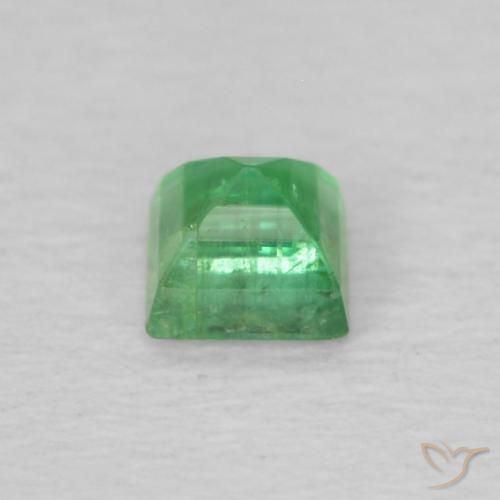 Esmeralda trevo verde Natural 0.16ct, Quadrado, VS-SI