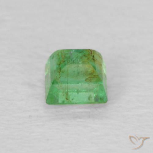Esmeralda Verde amarelado Natural 0.15ct, Quadrado, VS-SI