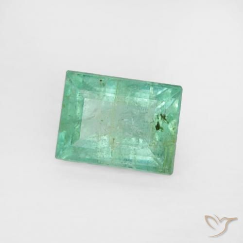 Esmeralda verde pistache Natural 0.27ct, baguete, SI