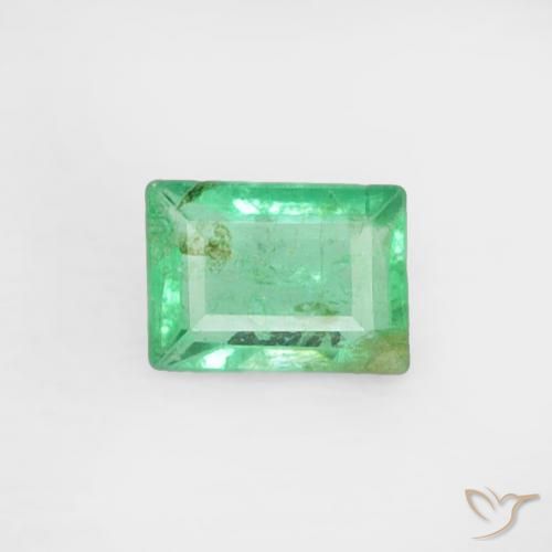 Esmeralda Verde claro Natural 0,15ct, baguete, VS-SI