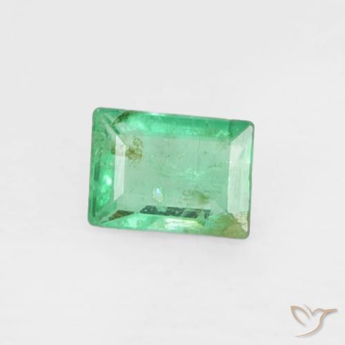Esmeralda Verde claro Natural 0,15ct, baguete, VS-SI