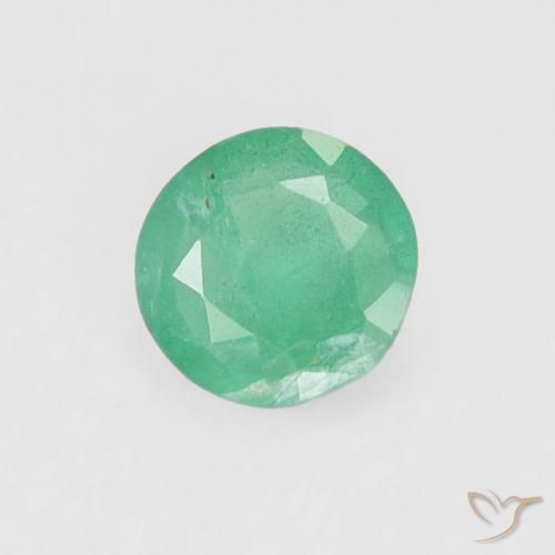 Esmeralda verde natural 0,16ct, corte redondo, VS